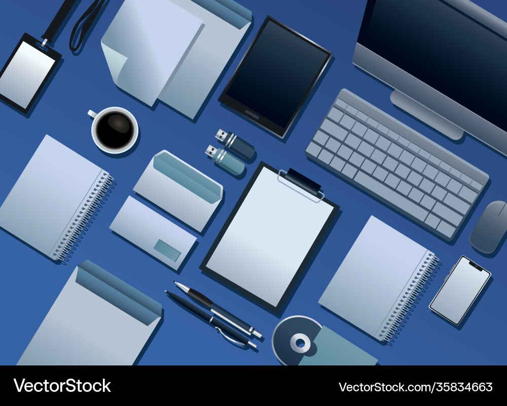 Bundle mockup branding elements pattern in blue Bundle mockup branding elements pattern in blue vector image