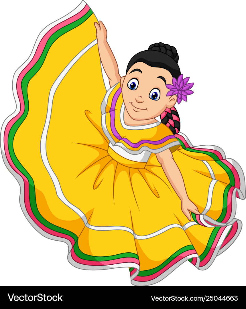 Cartoon Mädchen tanzen cinco de mayo Feier Cartoon Mädchen tanzen cinco de mayo Feier vektorbild