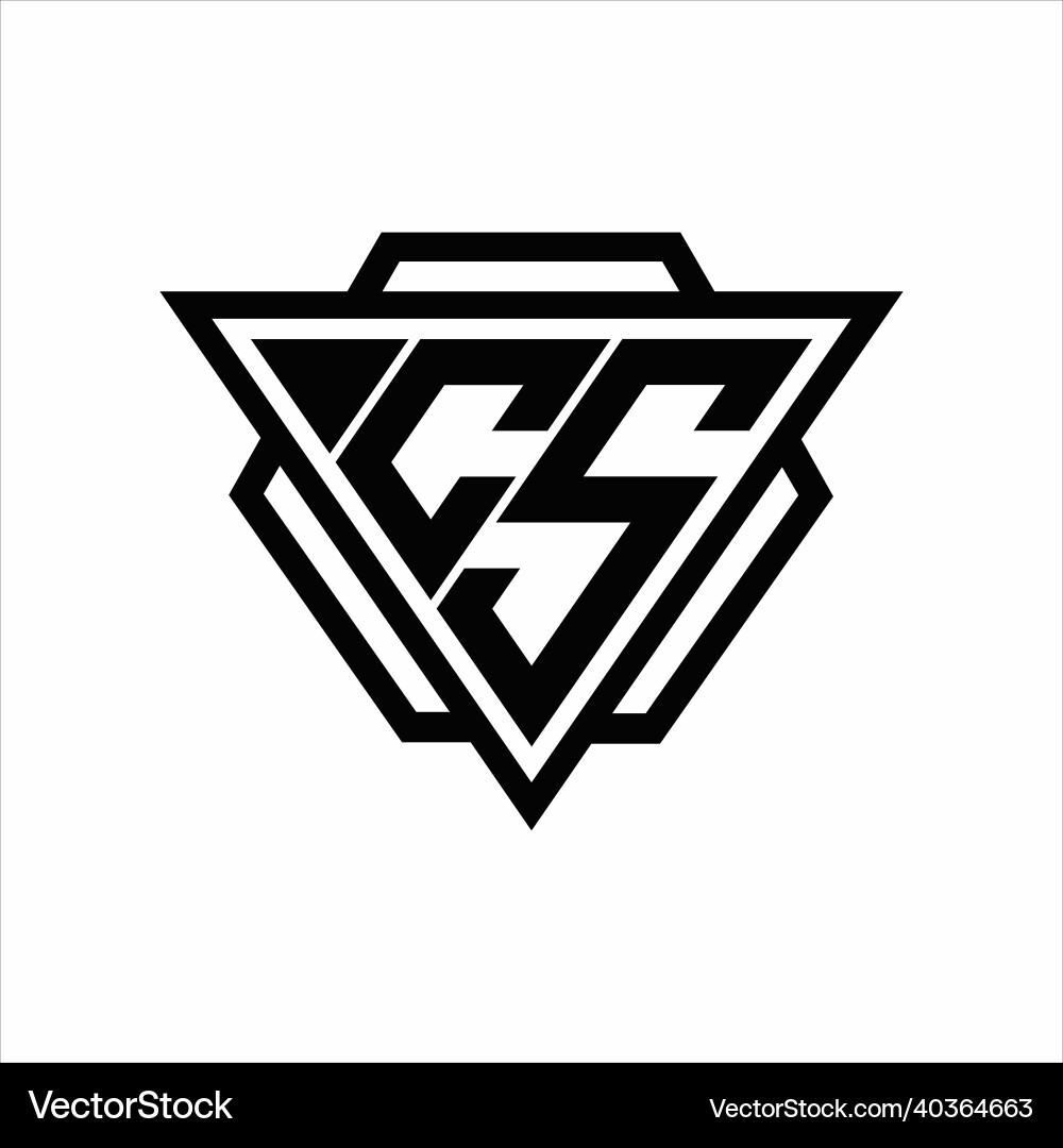 Cs logo monogram with triangle and hexagon Vector Image