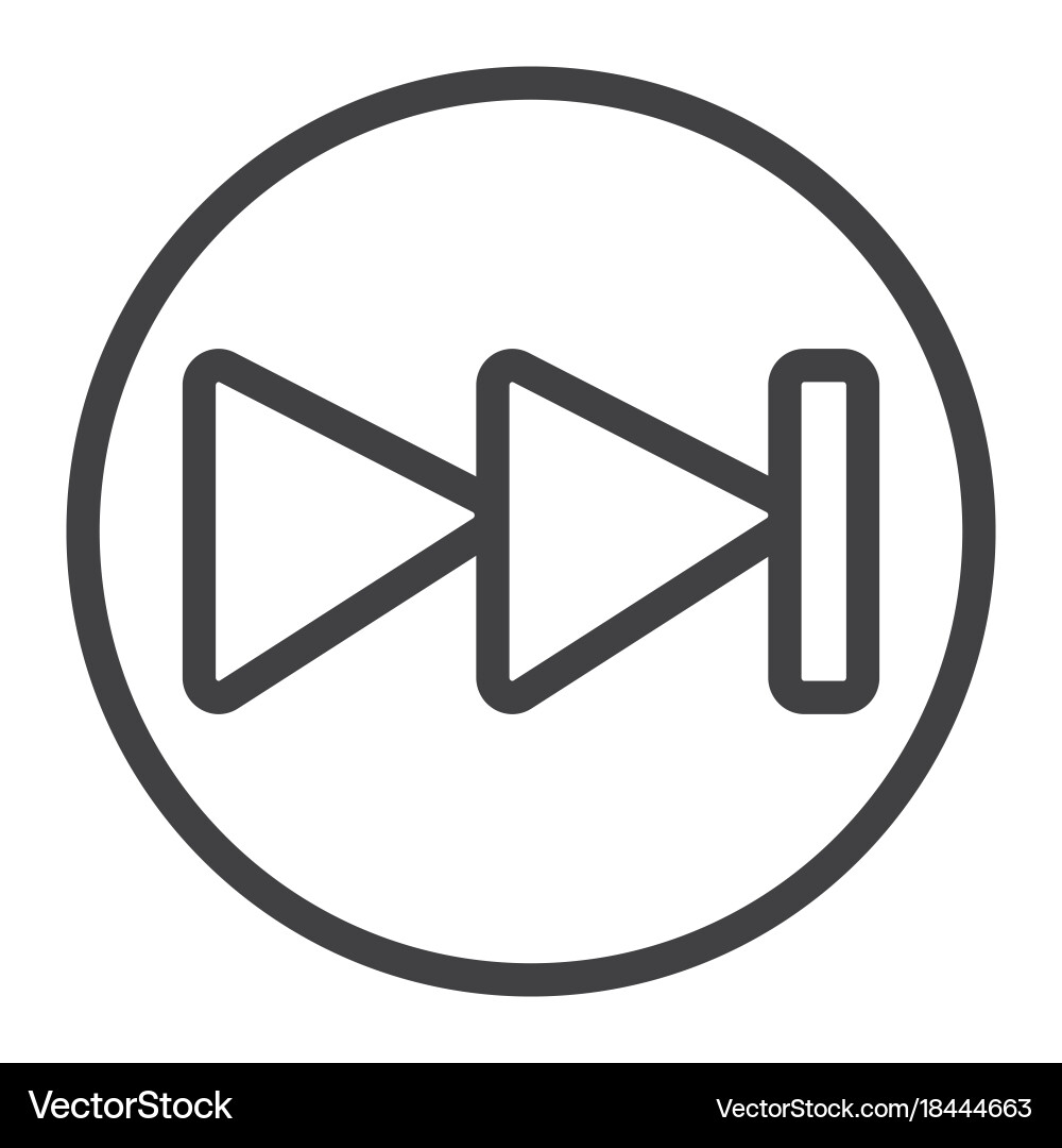 Fast forward line icon web and mobile audio sign vector image