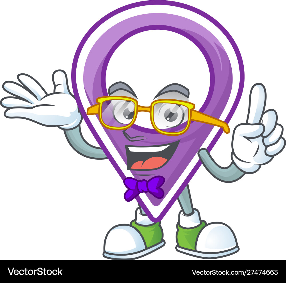 Geek pin location icon for direction clue vector image