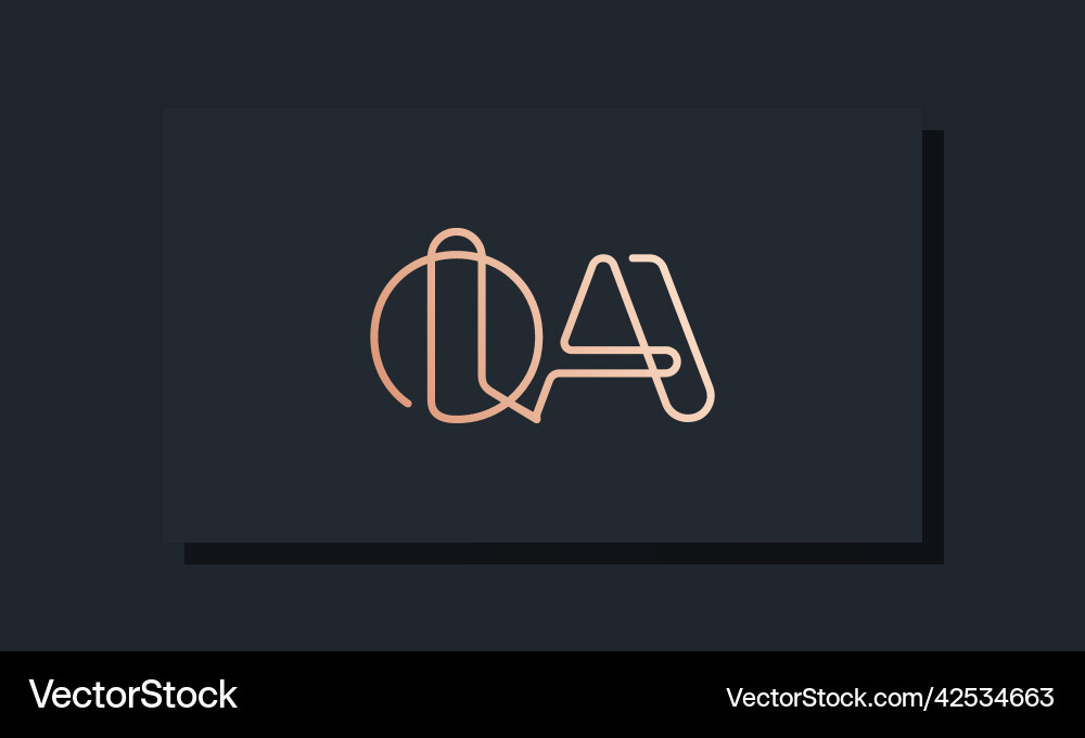 Minimal clip initial letter qa logo vector image