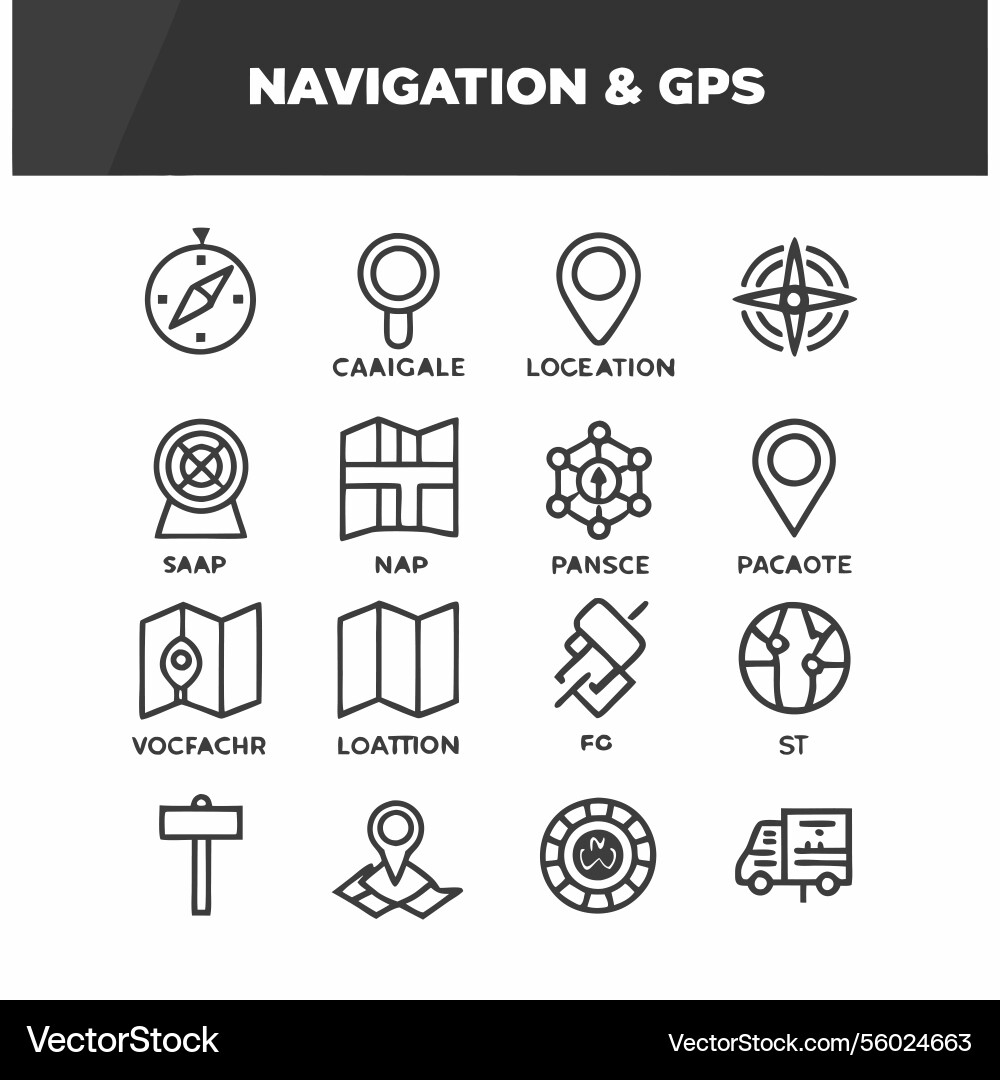 Navigation and gps icons collection Navigation and gps icons collection vector image
