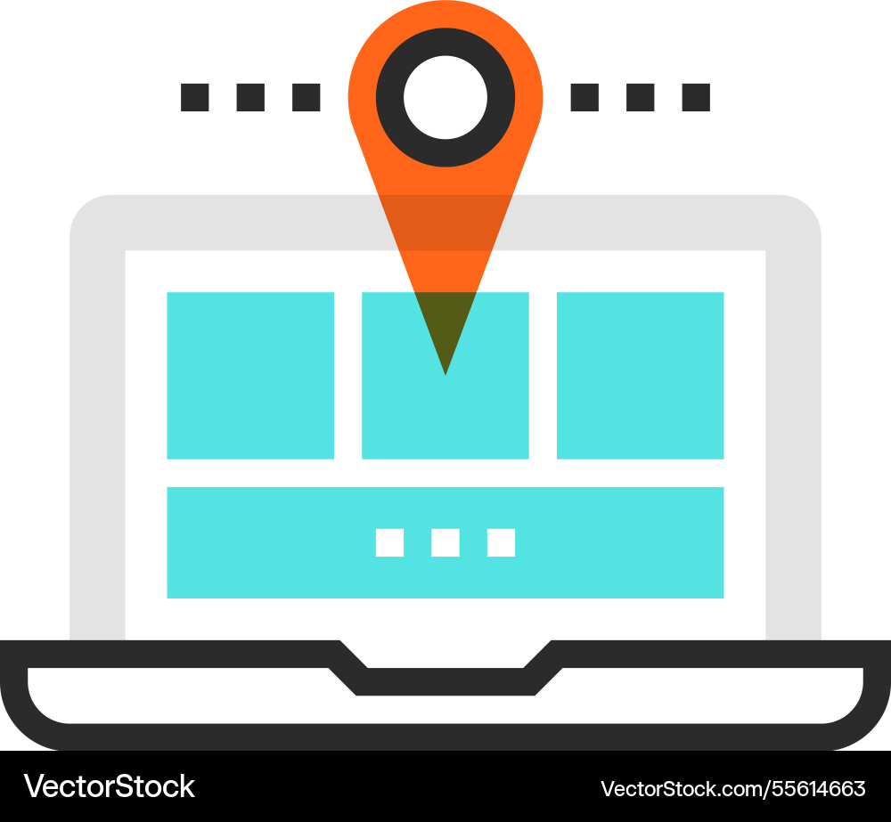 Navigation flat line web icon concept vector image