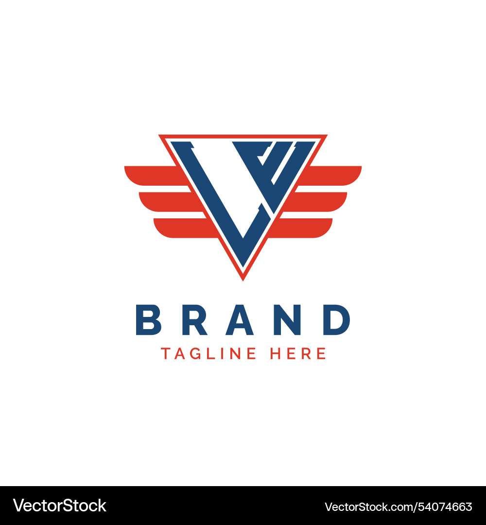 Patriotic le logo initials letter winged Vector Image