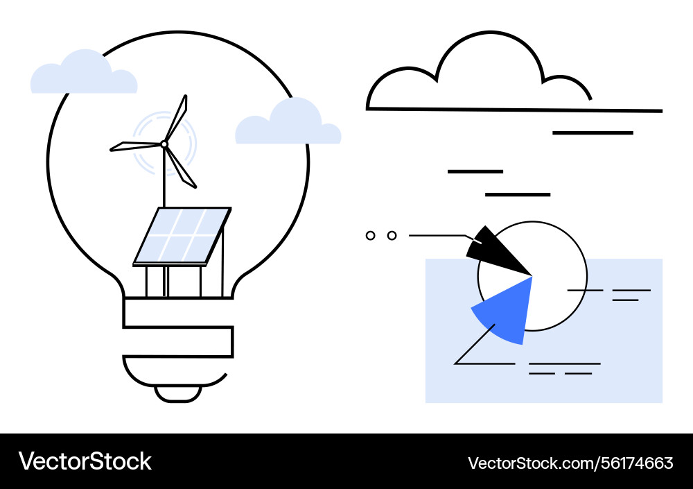 Renewable energy concept with solar panel and wind Renewable energy concept with solar panel and wind vector image