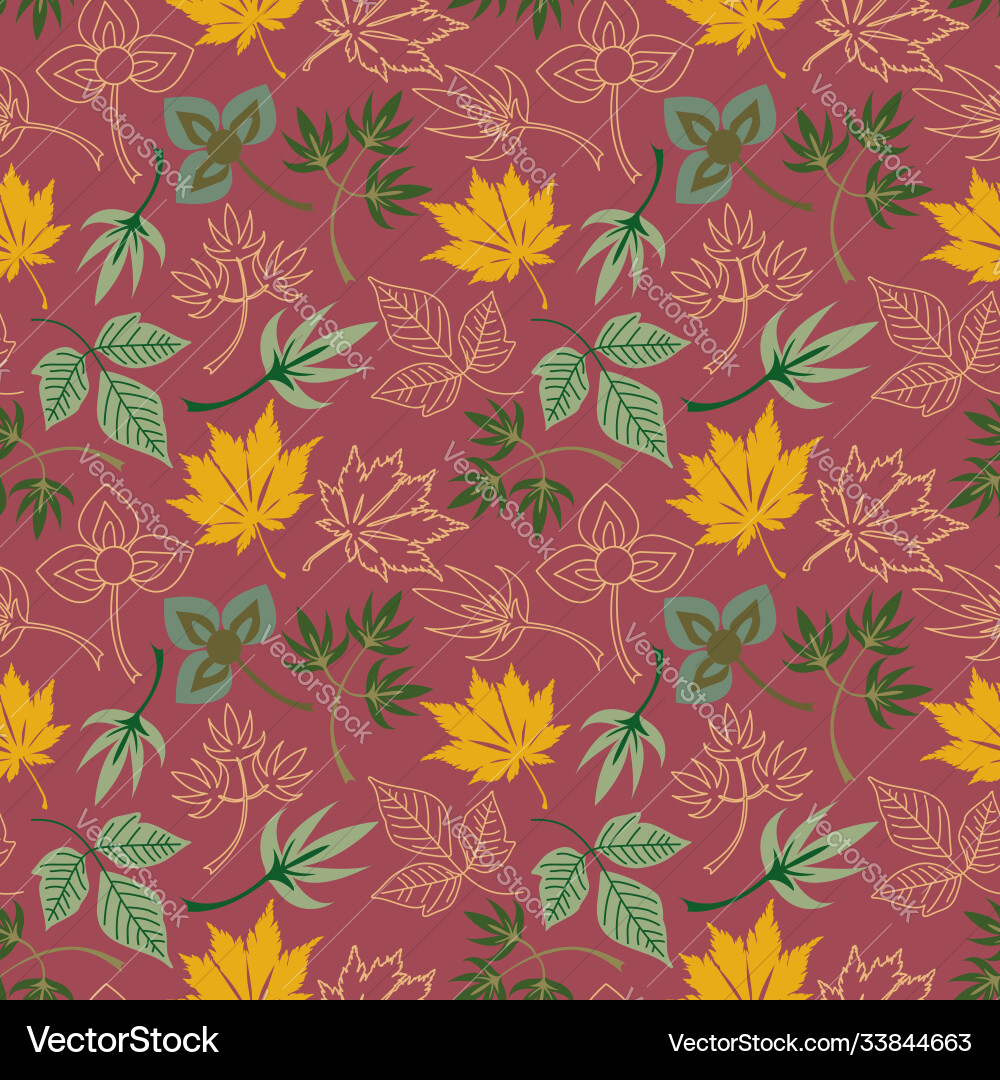 Seamless pattern with autumn maple leaves Vector Image