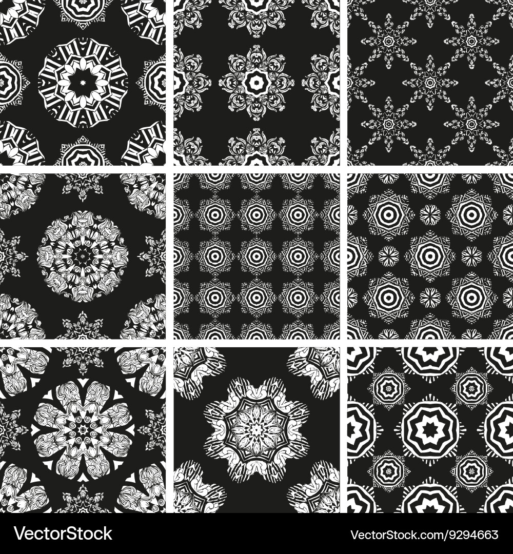 Set geometric abstract seamless pattern vector image