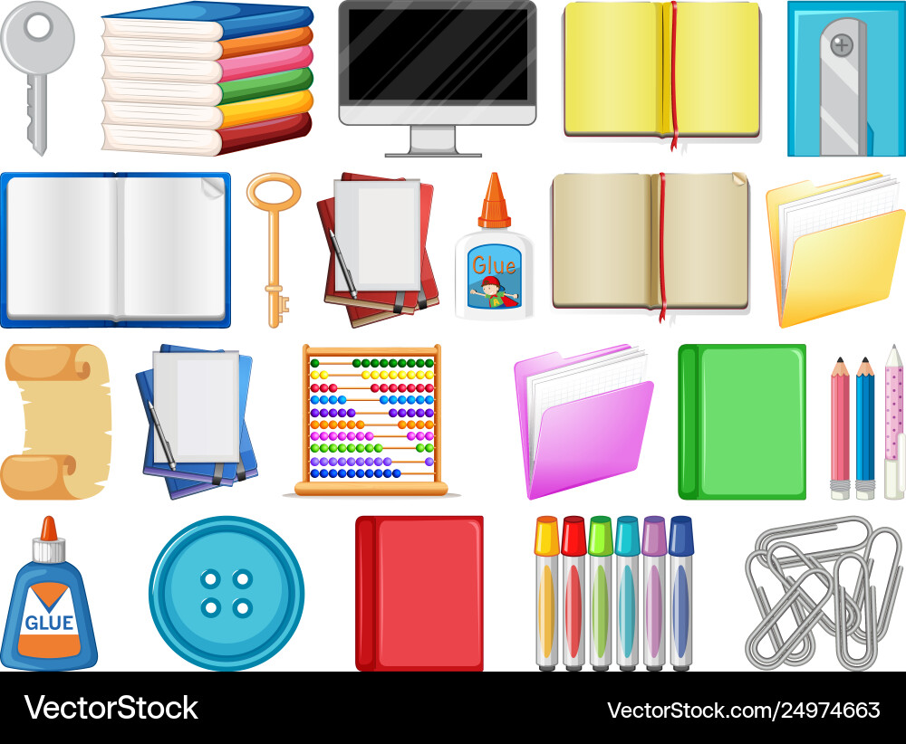 Set stationary object Vector Image