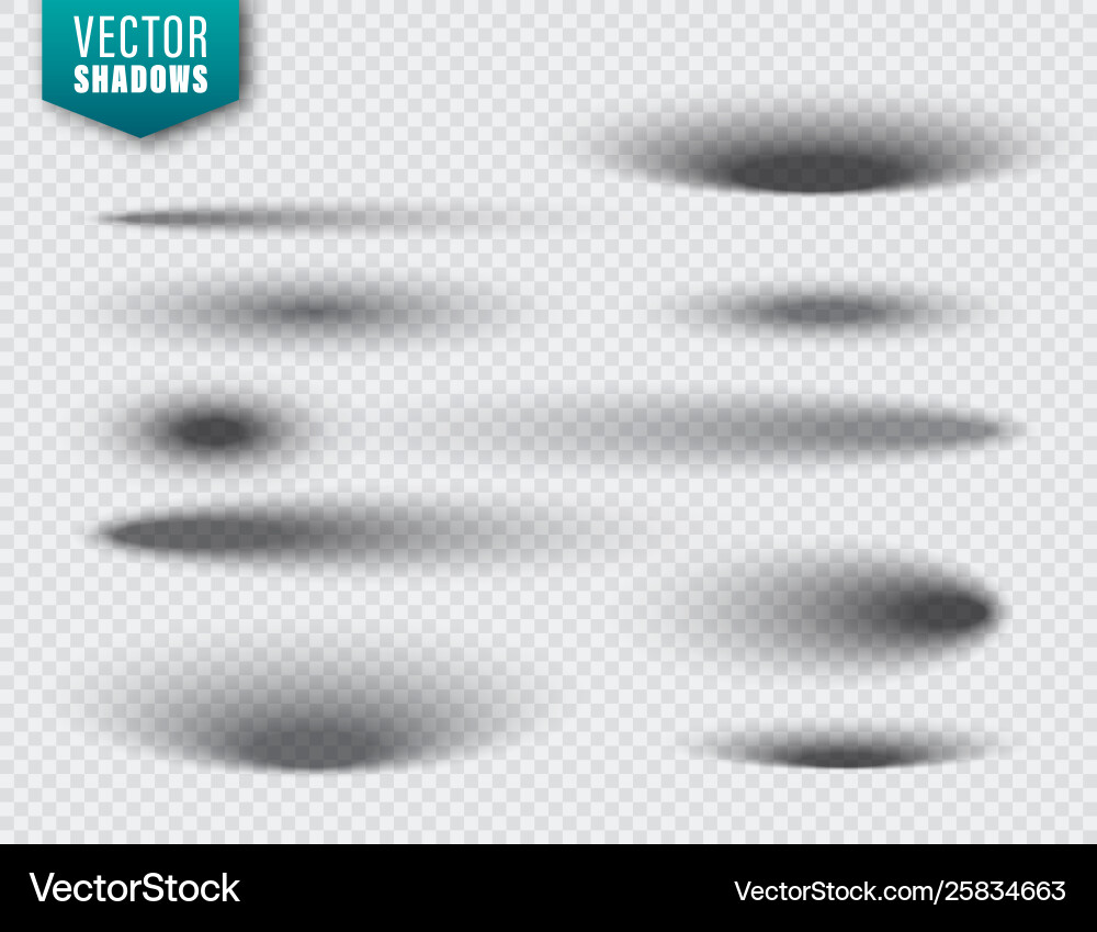 Shadows set on transparent background Shadows set on transparent background vector image