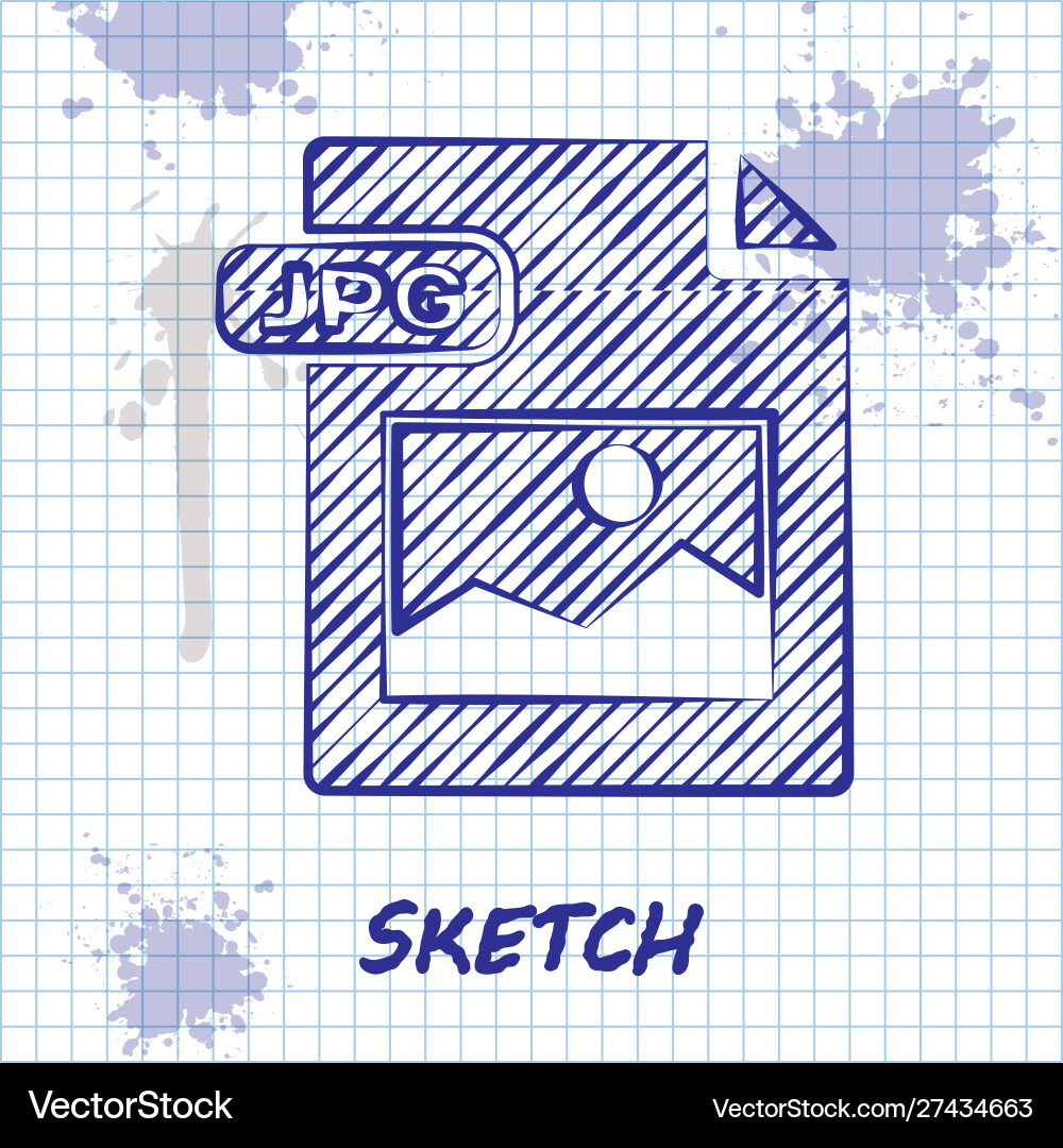 Sketch line jpg file document download image Sketch line jpg file document download image vector image