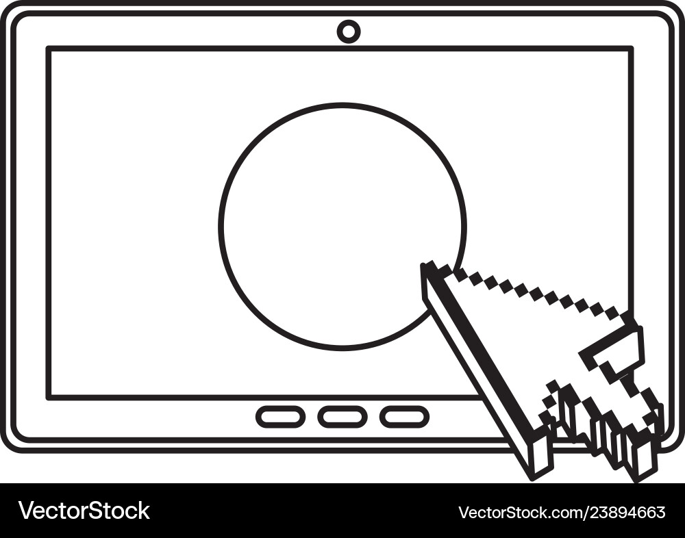Tablet with cursor pointer Vector Image