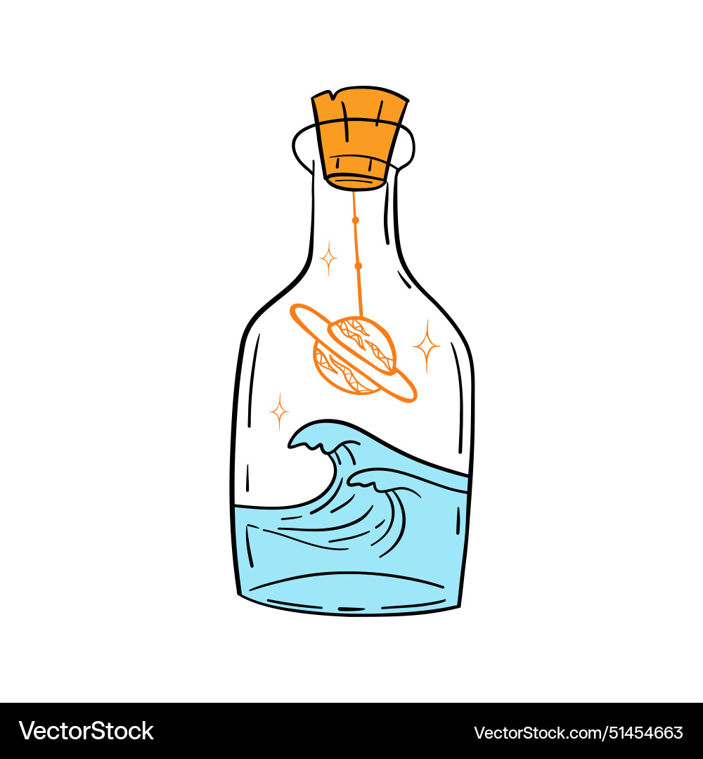 Trendy boho design with elixir bottle vector image
