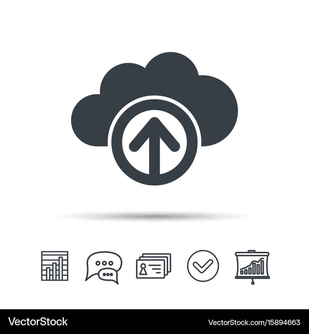Upload from cloud icon data storage sign Vector Image