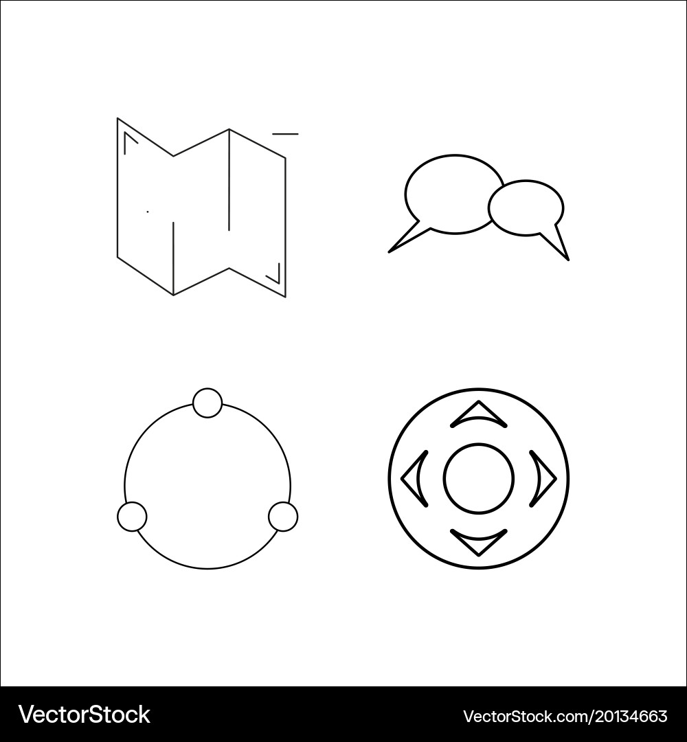 Web simple linear icon setsimple outline icons Vector Image