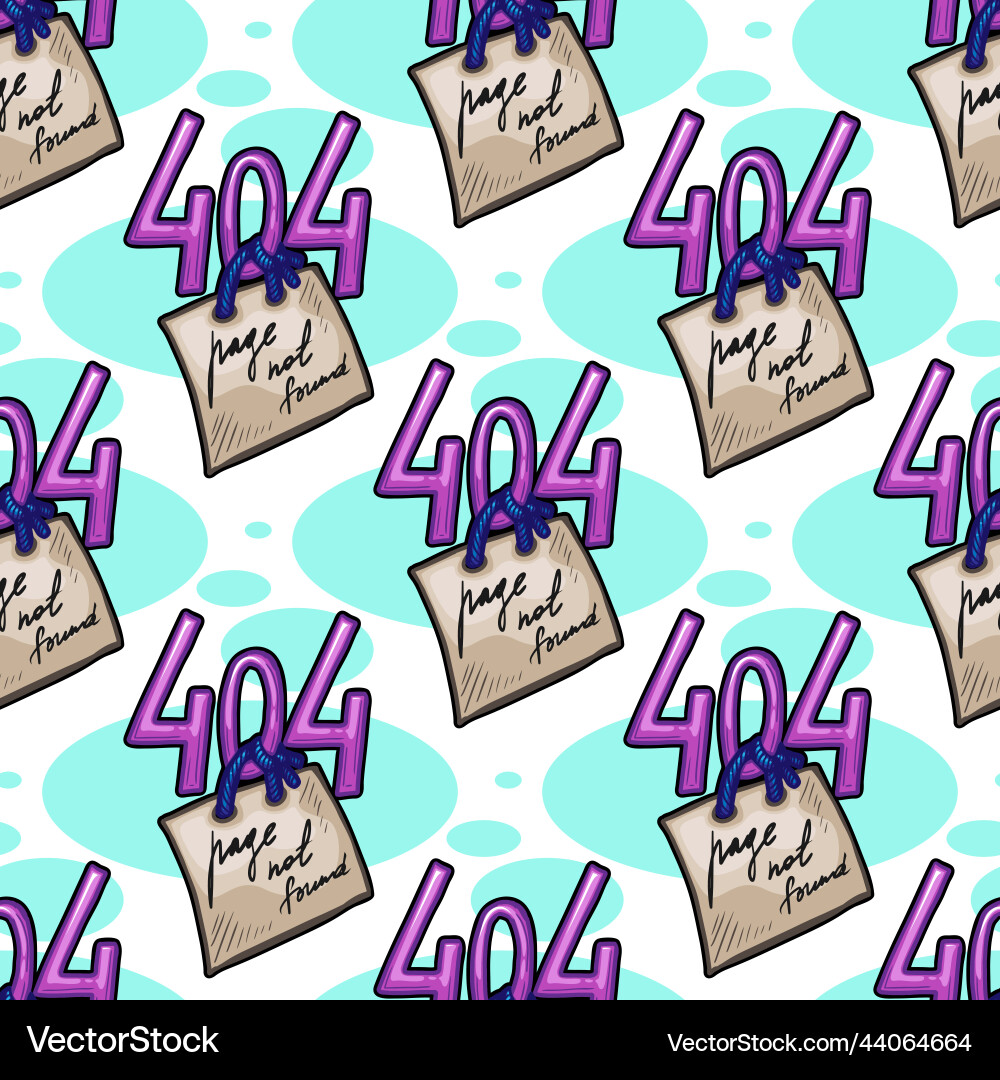 404 error page not found seamless pattern 404 error page not found seamless pattern vector image