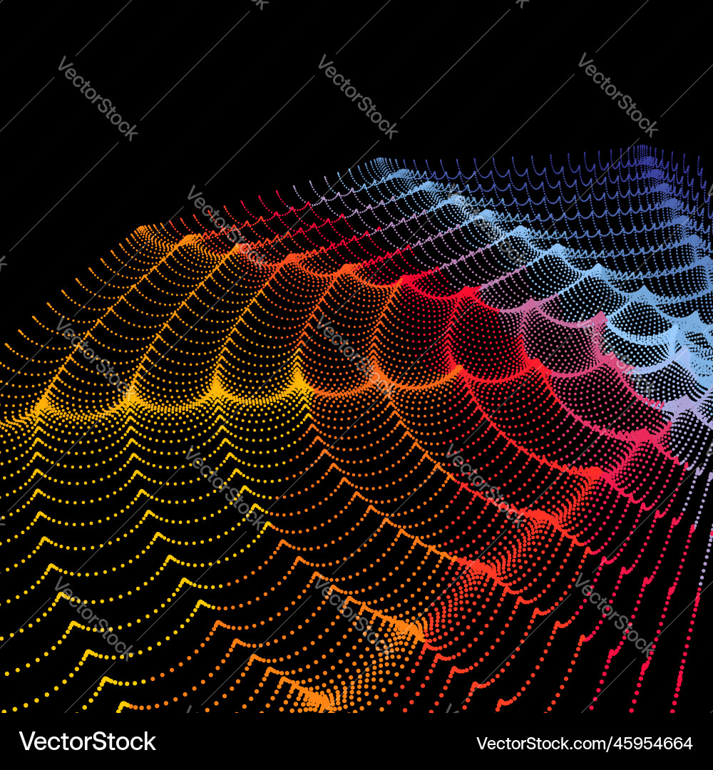 Array mit dynamischen Partikeln wavy Gitter Hintergrund Array mit dynamischen Partikeln wavy Gitter Hintergrund vektorbild