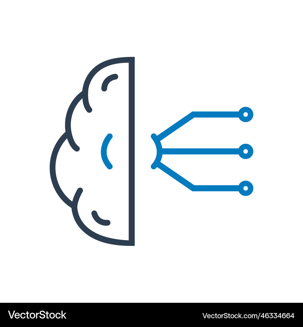 Artificial intelligence ai line icon brain Vector Image