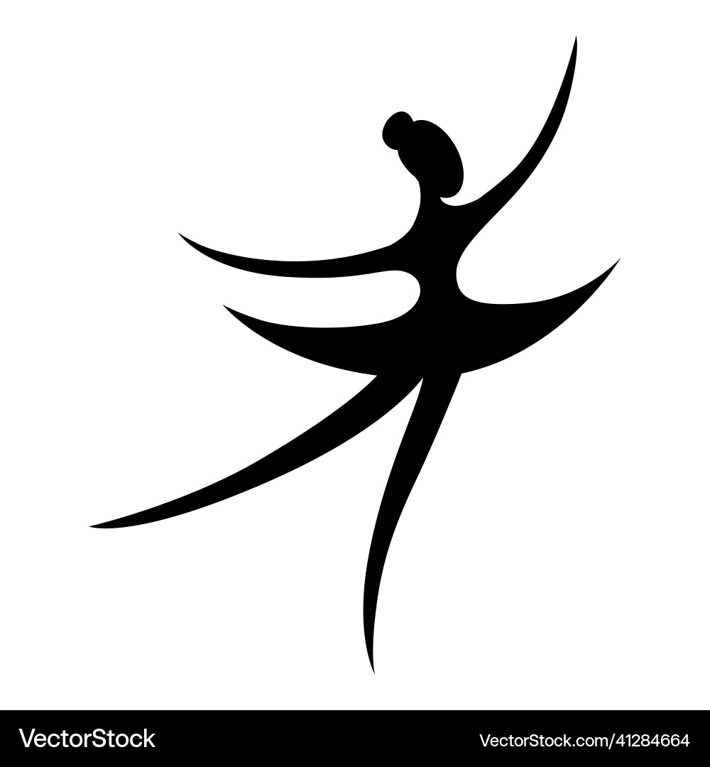 Ballerina Silhouette Icon Vector Image