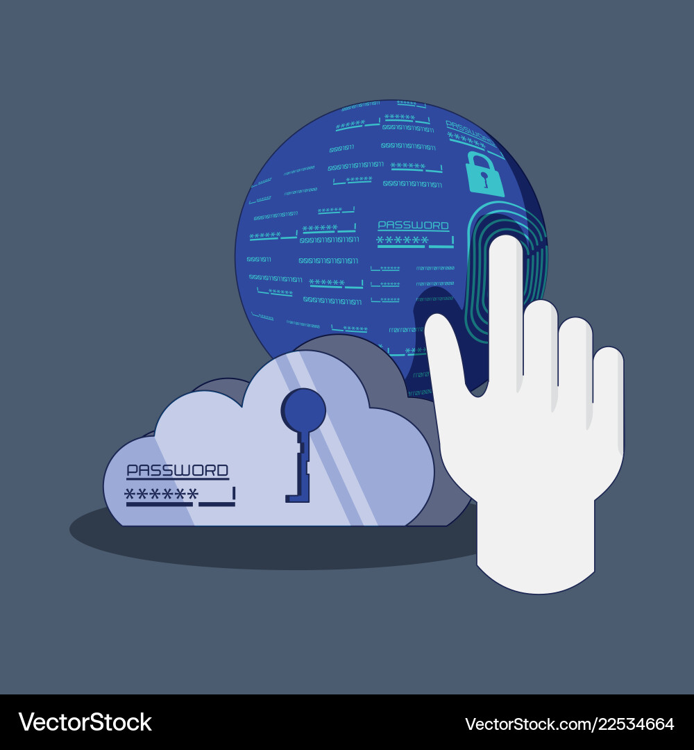 Data security with cloud computing vector image