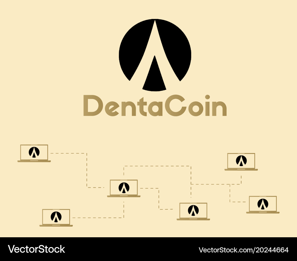 Dentacoin blockchain networking style background Vector Image