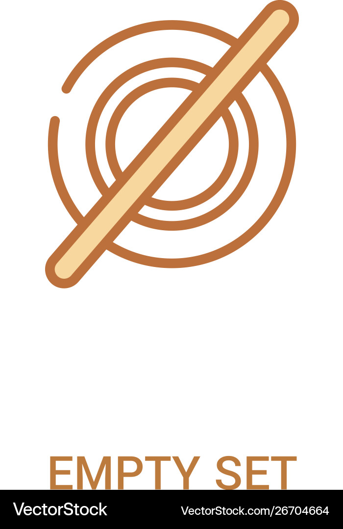 Empty set concept 2 colored icon simple line Empty set concept 2 colored icon simple line vector image