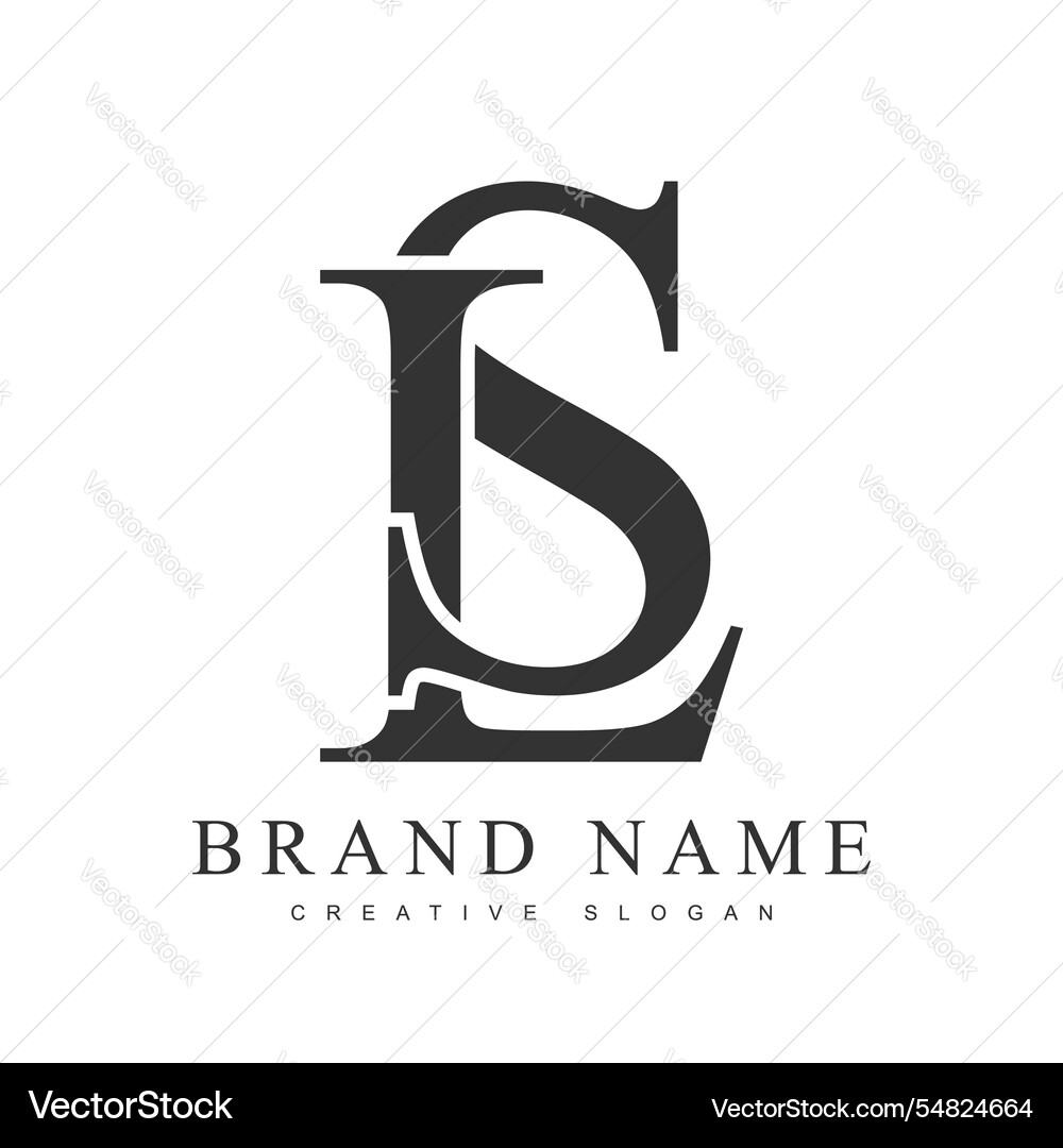 Ls trendy logotype template initial letter l Vector Image