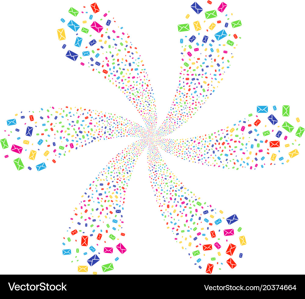 Mail envelope swirl stream Vector Image