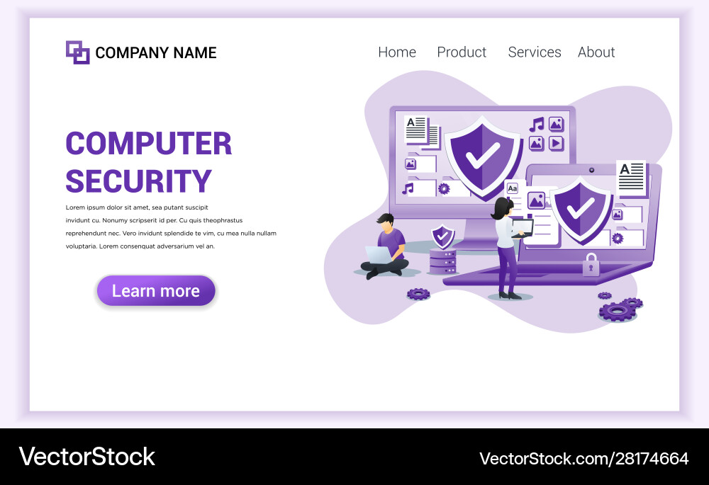 Modern flat design concept computer security Modern flat design concept computer security vector image