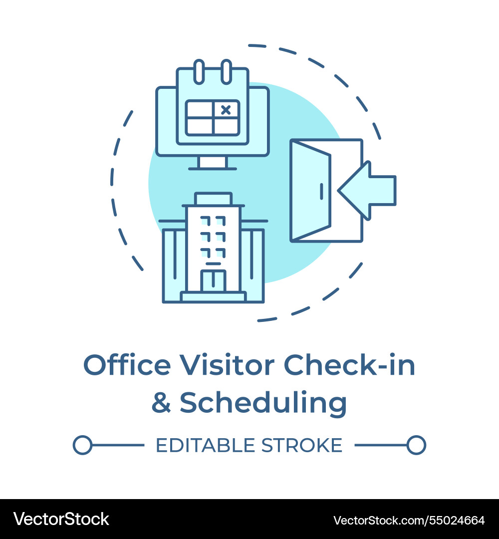 Office visitor check in and scheduling soft blue Office visitor check in and scheduling soft blue vector image