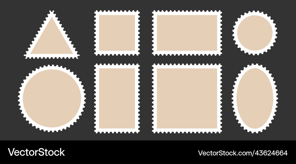 Postage stamp frames set empty border template Postage stamp frames set empty border template vector image