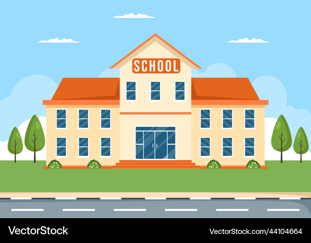 Primary school with building structure Vector Image