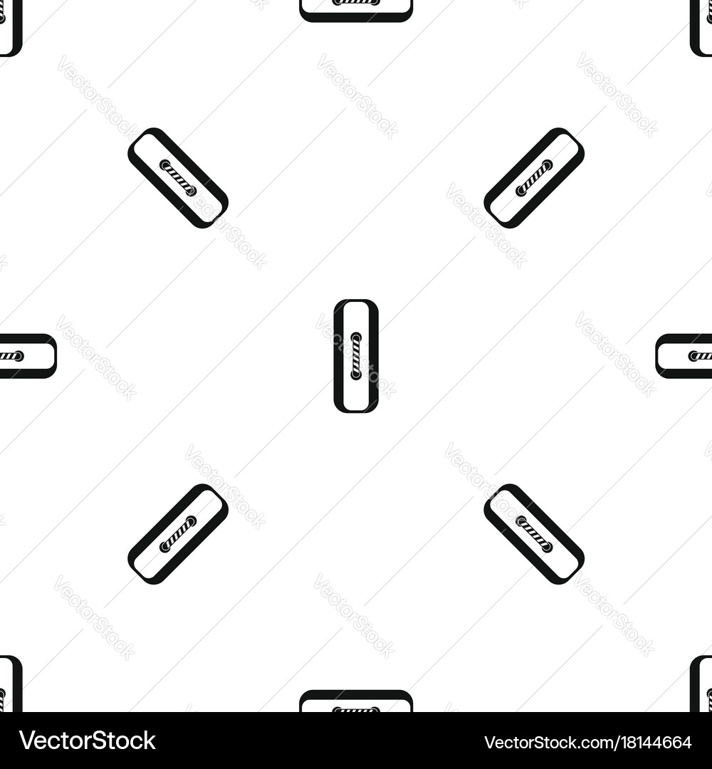 Sewn rectangular button pattern seamless black vector image