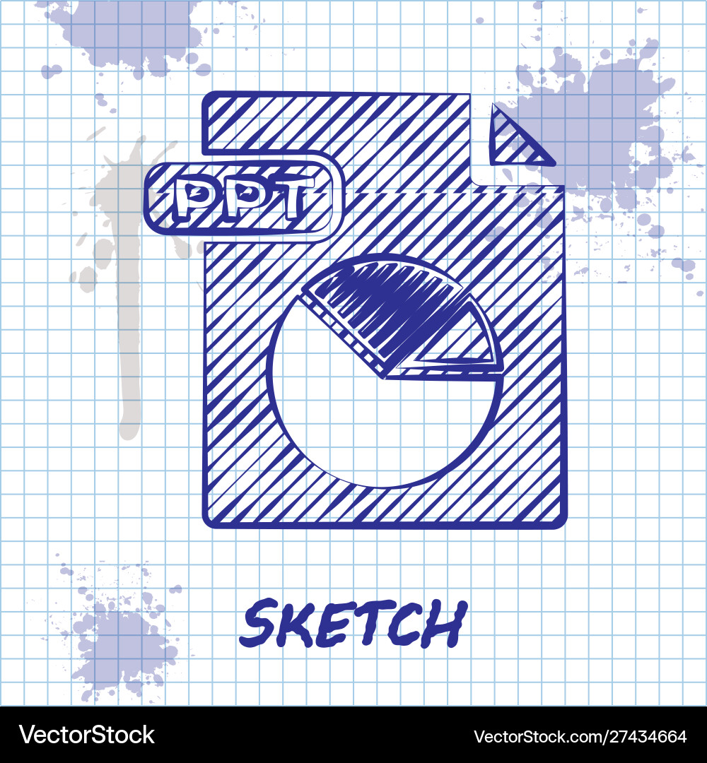 Sketch line ppt file document download button Sketch line ppt file document download button vector image