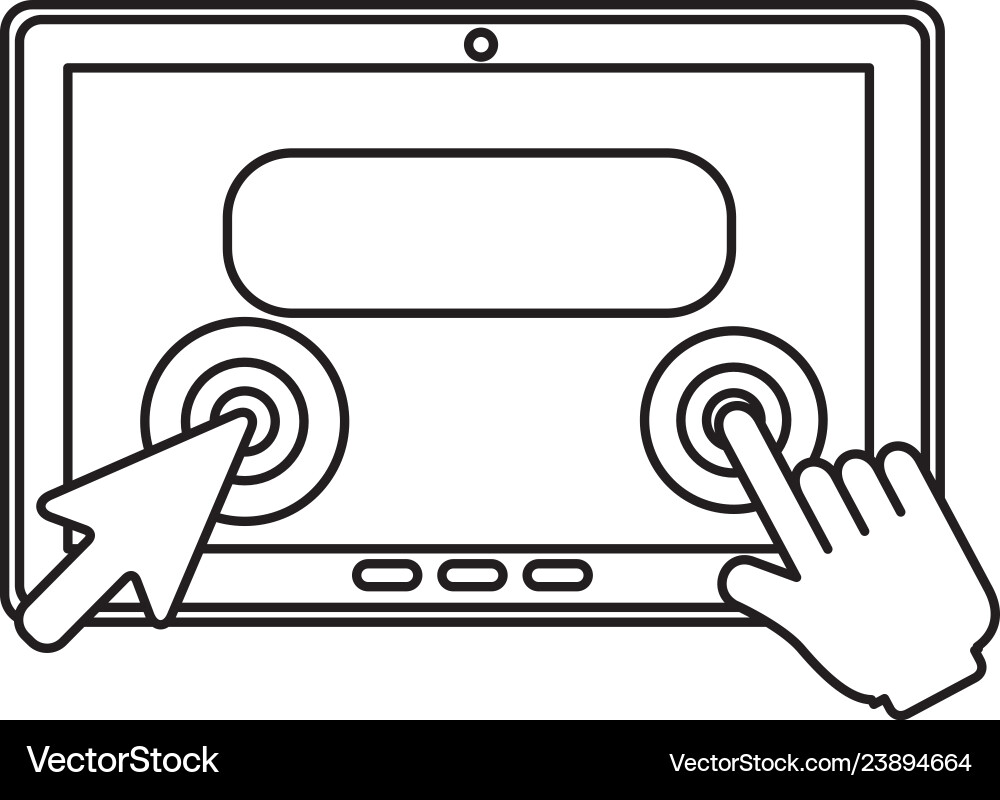 Tablet with cursor pointer Vector Image