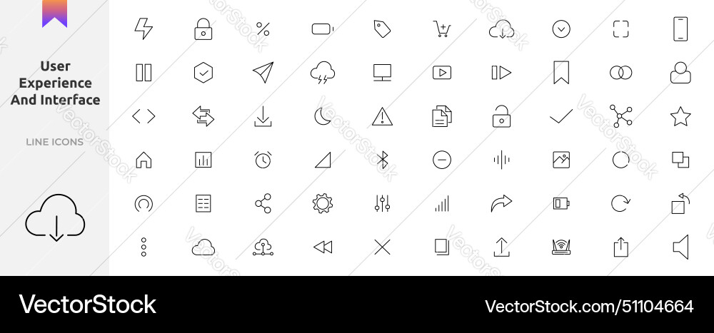 User experience and interface icon set ui flat User experience and interface icon set ui flat Vector Image