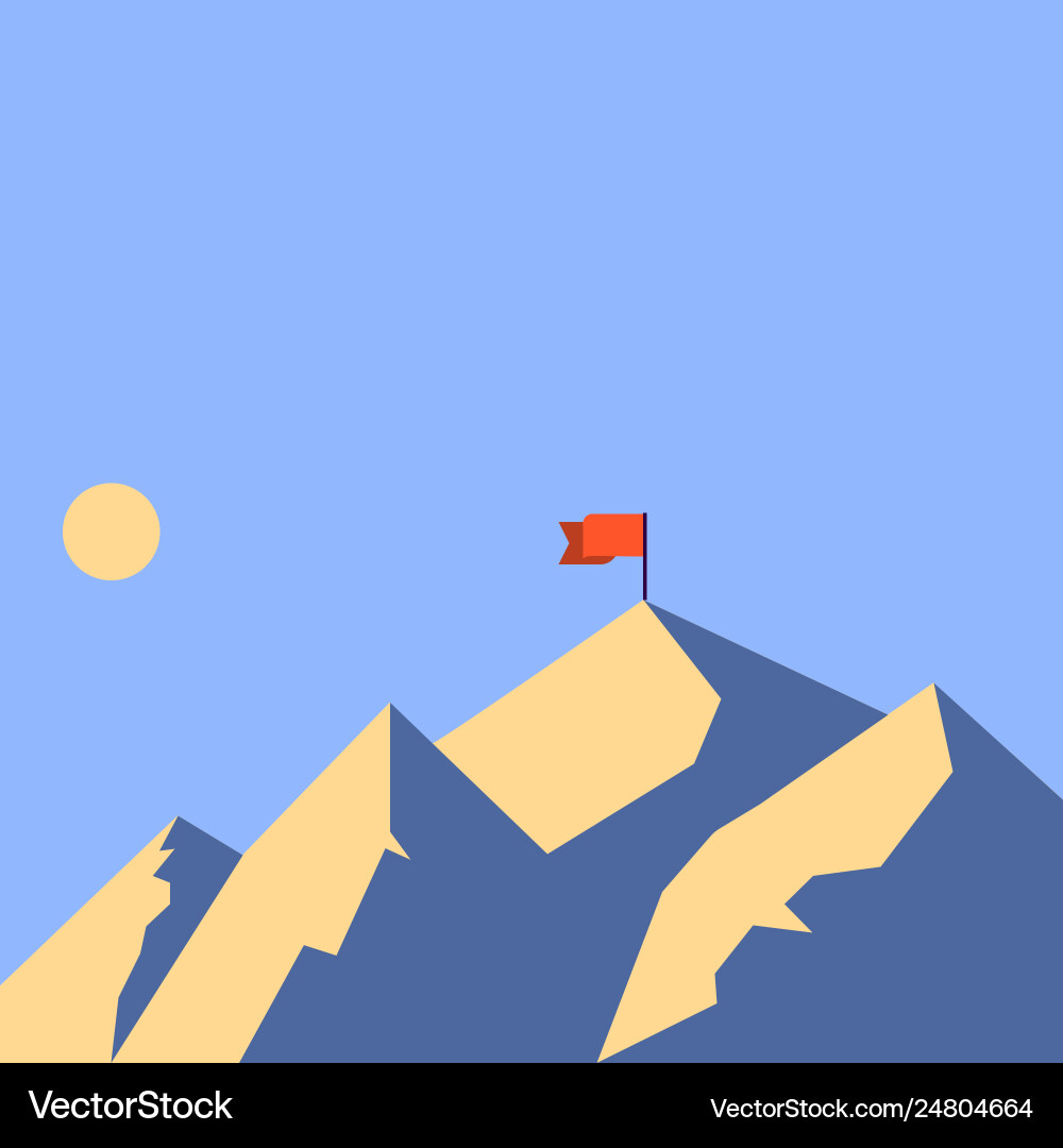 View mountain and hills with shadow indicating Vector Image