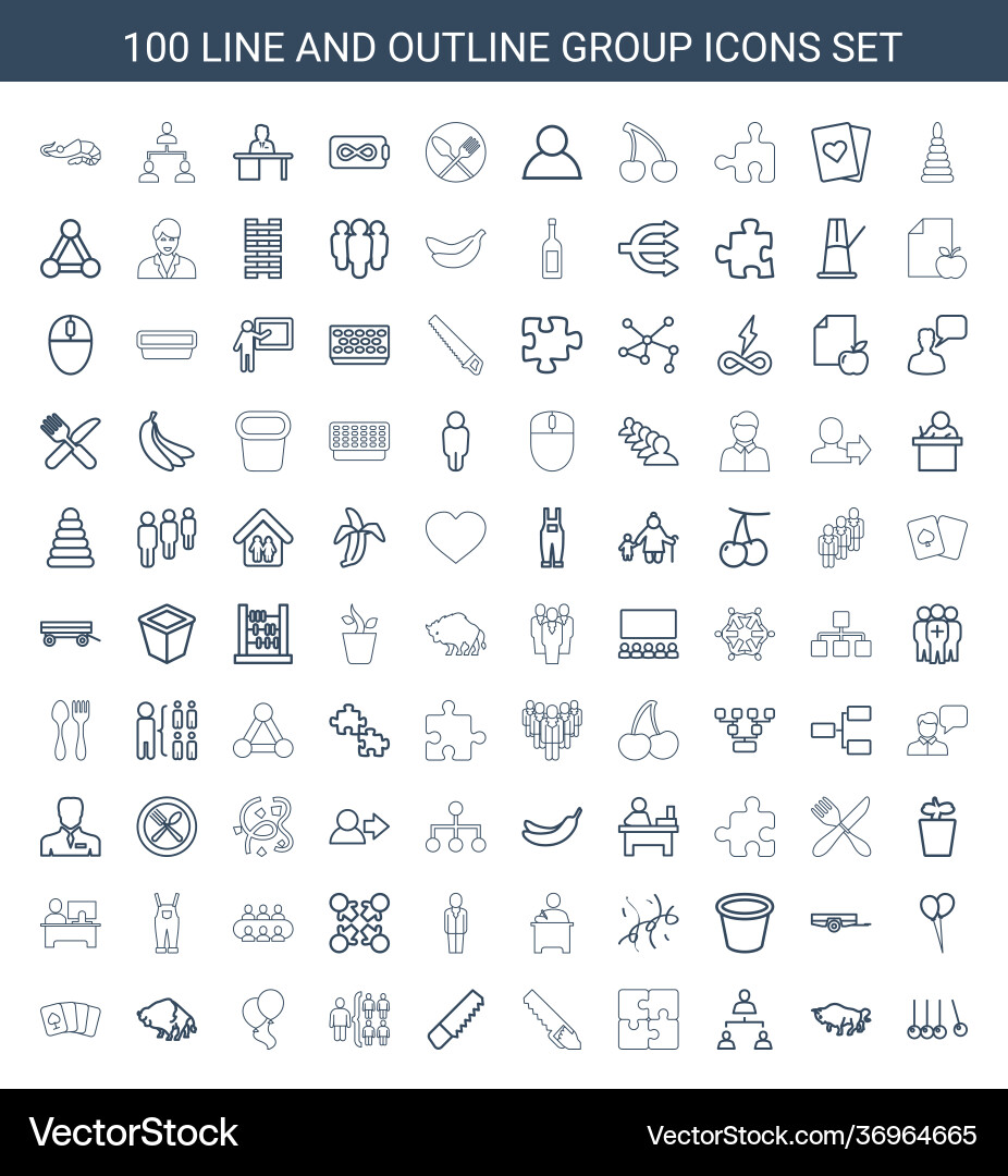 100 group icons Royalty Free Vector Image - VectorStock