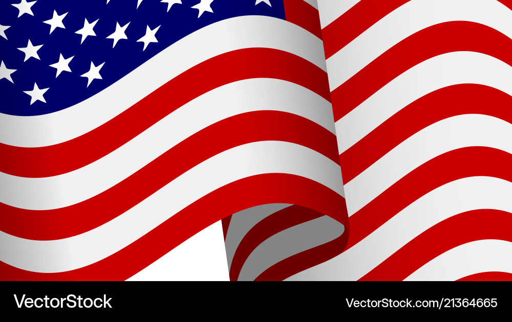 3D Waving American Flag Vector Image