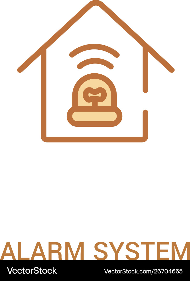 Alarm system concept 2 colored icon simple line Alarm system concept 2 colored icon simple line Vector Image
