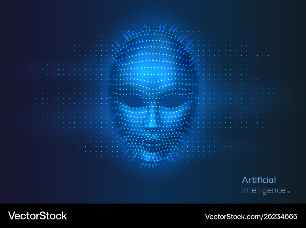 Artificial intelligence or ai robot digital face Artificial intelligence or ai robot digital face vector image