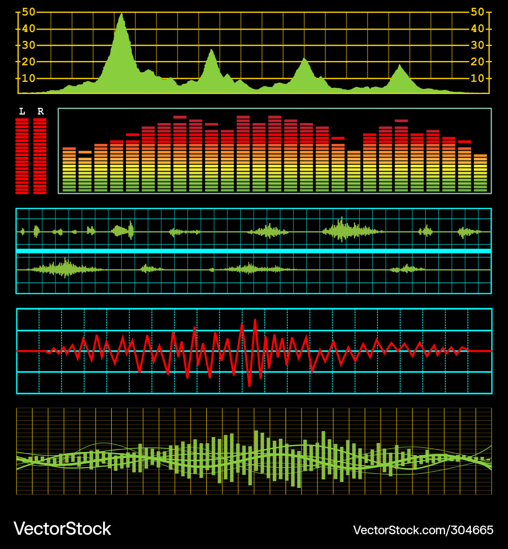 Audio Wave Equalizer Background Vector Image