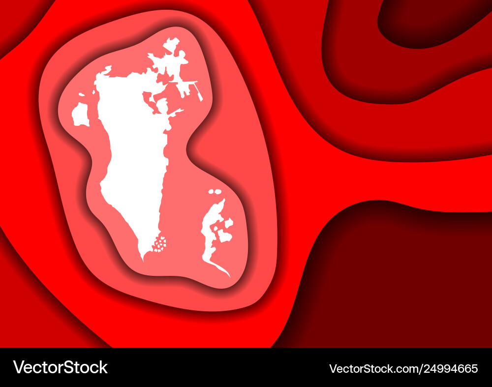 Bahrain map abstract schematic from red layers Bahrain map abstract schematic from red layers vector image