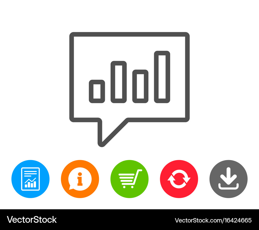 Chart line icon report graph in speech bubble vector image