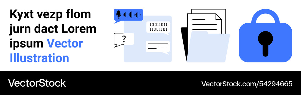 Digital document security concept with speech Digital document security concept with speech Vector Image