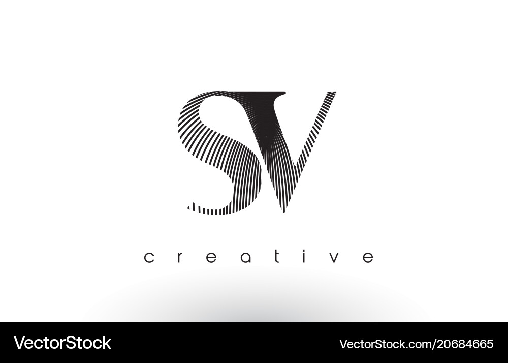 Elegant SV Monogram Logo Vector Image