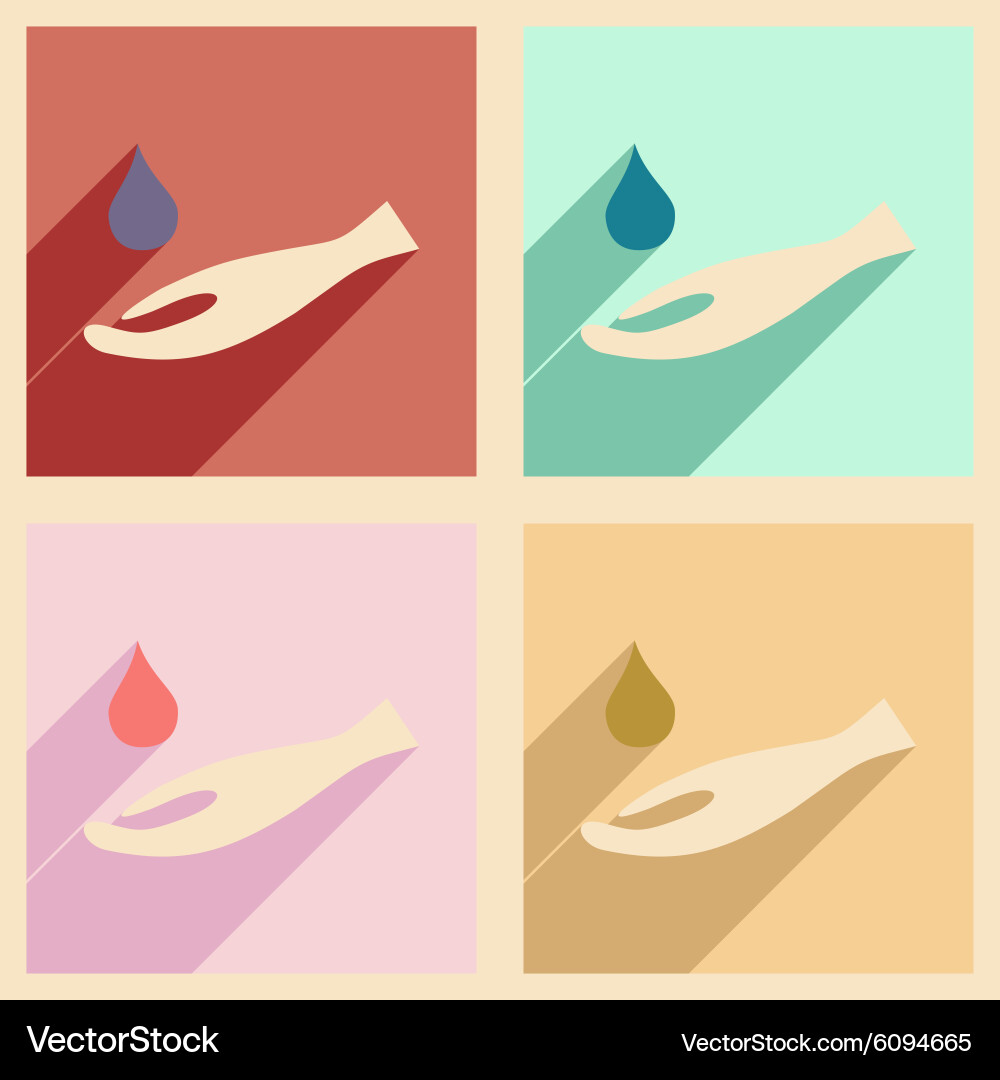 Flat with shadow concept and mobile application vector image
