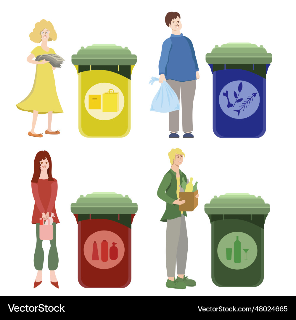 Garbage separationset Garbage separationset vector image