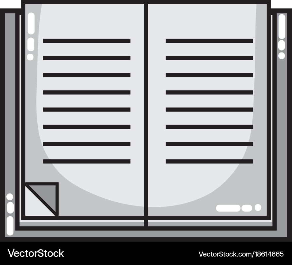 Grayscale education book object to learn knowledge vector image
