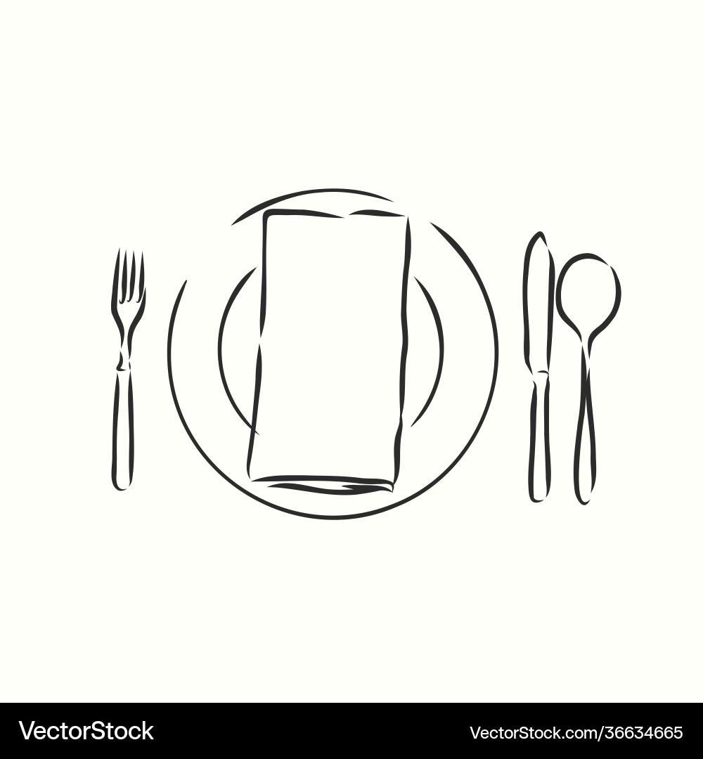 Hand drawn with table setting set sketch vintage Hand drawn with table setting set sketch vintage vector image